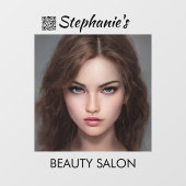 QRコード付き美少女美容院 ウィンドウサイン (シート)