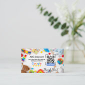Qrコード付き託児所業務用Googleレビューカード 名刺 (スタンド正面)