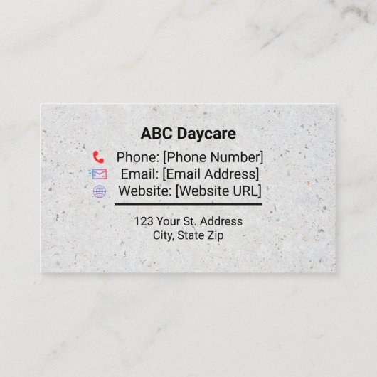 Qrコード付き託児所業務用Googleレビューカード 名刺 (裏面)