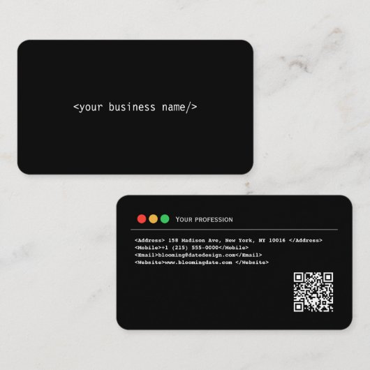 QRコード付き開発者名刺 名刺 (正面/裏面)