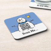 QRコード付き雪だるま コースター (左側)