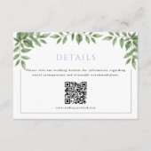 QRコード付き青あじさい水平詳細 エンクロージャーカード (正面)