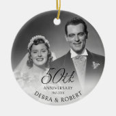 QRコード付き50周年記念写真オーナメント セラミックオーナメント (正面)