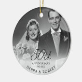 QRコード付き50周年記念写真オーナメント セラミックオーナメント (左)