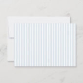 QRコード付き ブルー ストライプ ウェディング RSVP カード (裏面)