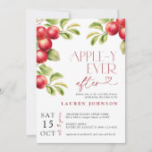 QRコード付き モダン アップル エバー アフター アップル ブライダルシャワー 招待状 (正面)