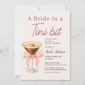 QRコード付き「Bride in a Tini Bit」ブライダルシャワー 招待状 (正面)