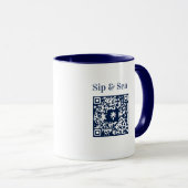 QRコード付き「Sip & Sea」コーヒーマグ マグカップ (正面右)