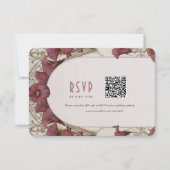 QRコード付きBurgundy Calla Lily RSVPカード 招待状 (正面)