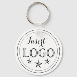 QRコード付きDブルーロゴアルミサークルキーチェーン キーホルダー