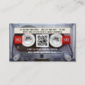 QRコード付きDJ Extraordinaireカセットテープ 名刺 (裏面)