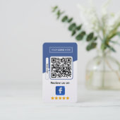 QRコード付きFacebookビジネスレビュー 名刺 (スタンド正面)