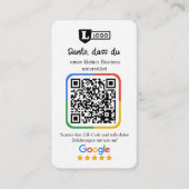 QRコード付きGoogleレビューカード 名刺 (正面)