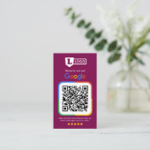 QRコード付きGoogleレビューカード 名刺 (スタンド正面)