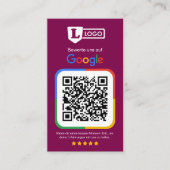 QRコード付きGoogleレビューカード 名刺 (正面)