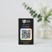 QRコード付きGoogleレビューカード 名刺 (スタンド正面)