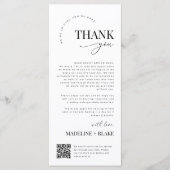 QRコード付きMADDIE ウェディングサンクスカード メニュー (正面)