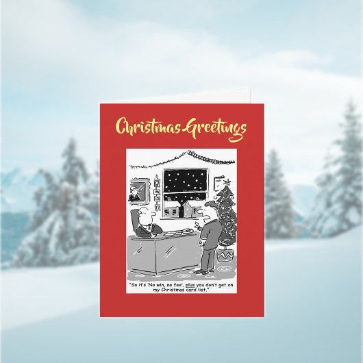 QRコード付きNo Win No Fee Legalクリスマスカード シーズンカード