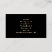 QRコード付きStylistブラック金ゴールド名刺 名刺 (裏面)