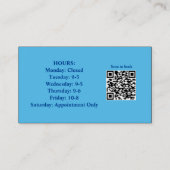 QRコード付きStylist Blue Photo名刺 名刺 (裏面)