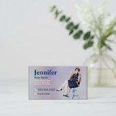 QRコード付きStylist Pearl Photo名刺 名刺 (スタンド正面)