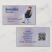 QRコード付きStylist Pearl Photo名刺 名刺 (正面/裏面)