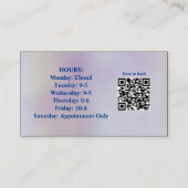 QRコード付きStylist Pearl Photo名刺 名刺 (裏面)