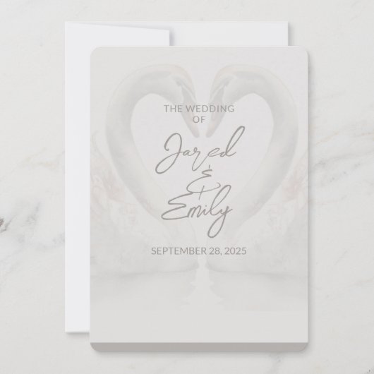 QRコード付きSWAN結婚式招待状 招待状 (正面)