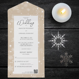 QRコード付きTanでの降雪 オールインワン招待状