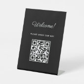 QRコード付きWIFIウェルカムサイン 台座サイン (正面)