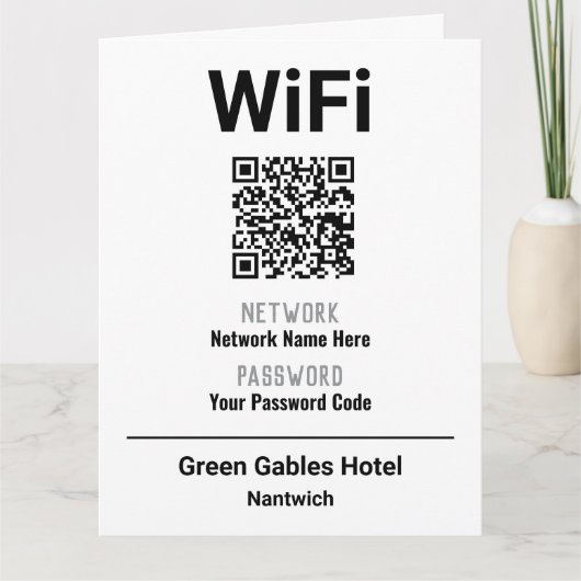 QRコード付きWiFi利用案内 カード (正面)