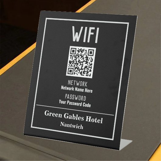 QRコード付きWiFi利用案内 台座サイン