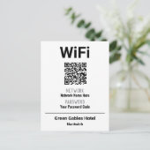 QRコード付きWiFi利用案内 案内ポストカード (スタンド正面)