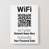 QRコード付きWiFi接続案内。スタッフ用 缶バッジ (正面)