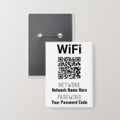 QRコード付きWiFi接続案内。スタッフ用 缶バッジ (正面/裏面)