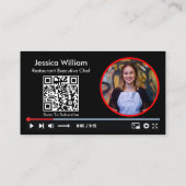 QRコード付きYoutubeブロガーチャンネル ブラック 名刺 (裏面)