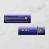 QRコード付フェイクき未来的ハイテクメタリックカード スキニー名刺 (正面/裏面)