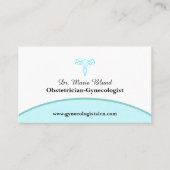 QRコード付モダンエレガントきOBGYNティール(緑がかった色) 名刺 (正面)