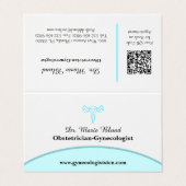 QRコード付モダンエレガントきOBGYNティール（緑がかった色） 名刺 (外部フラット)
