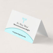 QRコード付モダンエレガントきOBGYNティール（緑がかった色） 名刺 (正面)