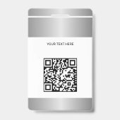 QRコード付業務用ロゴ 従業員写真 シルバーID バッジ (裏面)