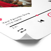 QRコード任意の曲カスタムカップル記念写真 ポスター (角)