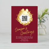 QRコード企業のビジネス季節あいさつフォイルH 箔シーズンカード (立ち正面)