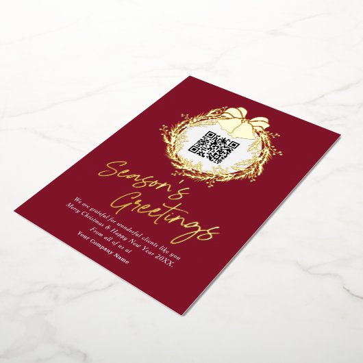 QRコード企業のビジネス季節あいさつフォイルH 箔シーズンカード (回転した状態)