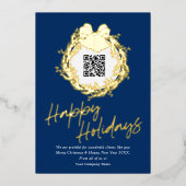 QRコード企業のビジネス幸せホリデーカード 箔シーズンカード (正面)