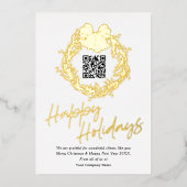 QRコード企業のビジネス幸せホリデーカード 箔シーズンカード (正面)