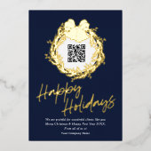 QRコード企業のビジネス幸せホリデーカード 箔シーズンカード (正面)