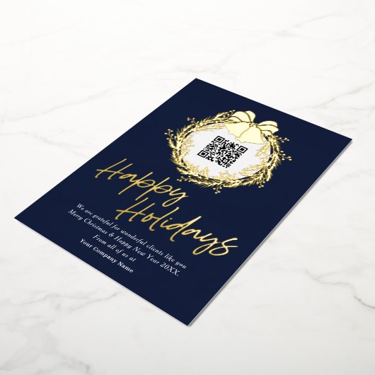 QRコード企業のビジネス幸せホリデーカード 箔シーズンカード (回転した状態)