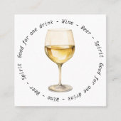 QRコード企業のホワイトワインドリンク伝票 スクエア名刺 (正面)