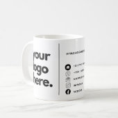 Qrコード企業の名刺デザインロゴ コーヒーマグカップ (正面左)